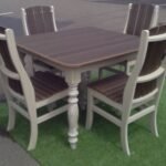 44-44 Shreveport Leg Table AND 4 Side Chairs       Shown in Brazilion Walnut /Birchwood