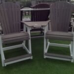 2- Adirondack C.H. Balcony Chairs W/cupholders  1- Settee Table  shown in  Coastel grey / white