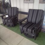 2- Motive 2' Swivel Gliders     shown in  Black Frame / Peyton Granite cushions