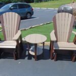2-Adirondack 2' Gliders W/cupholders   1- round end table (3 pc. set)