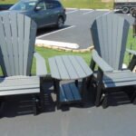 2-Adirondack 2' gliders w/ cupholders 1- oval end table